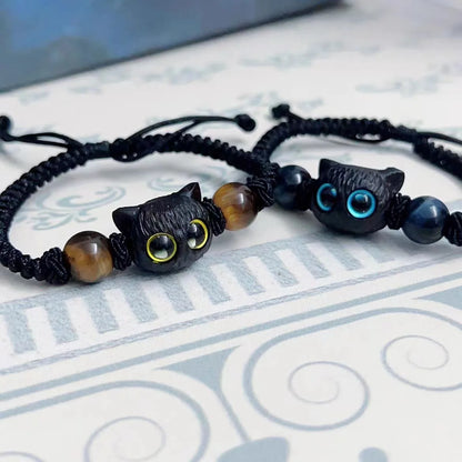 Cat Couples Braided  Bracelet