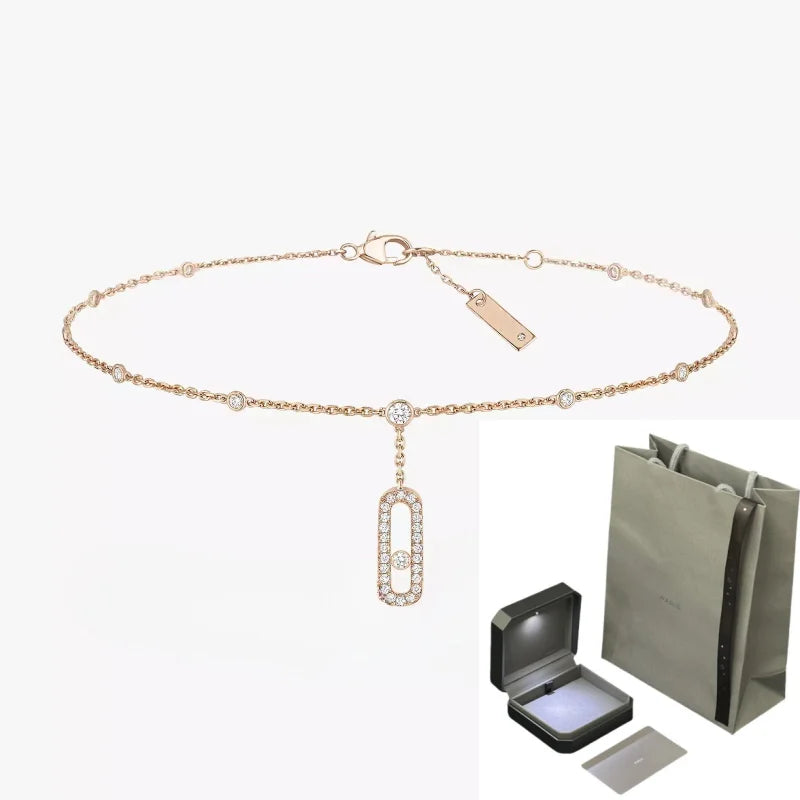 .925 silver, single diamond ankle bracelet; Fashion classic jewelry;  European and American style sexy jewelry gift