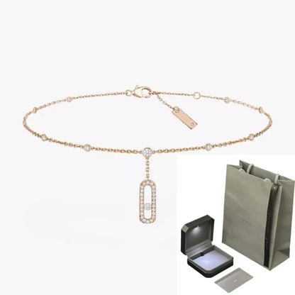 .925 silver, single diamond ankle bracelet; Fashion classic jewelry;  European and American style sexy jewelry gift