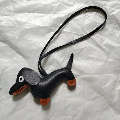 Dachshund Dog Leather Keychain