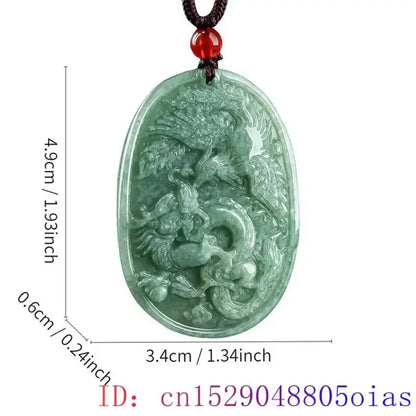 Green Burmese, Jade Amulet   Necklace… Fine Jewelry Carved Gemstone, By MC
