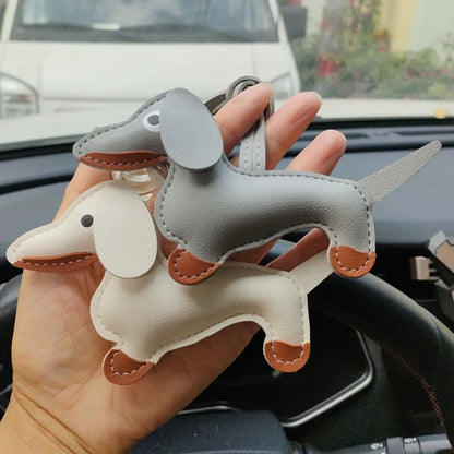 Dachshund Dog Leather Keychain