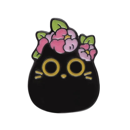Cute Tiny Black Cat Enamel Pin Brooch