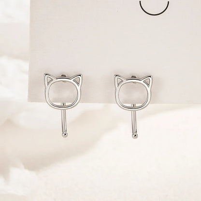 Avenneth Fashions, Simple Hollow Cute Cat Stud Earrings