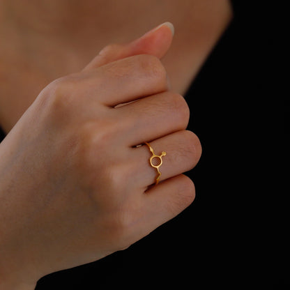Attractive, Stainless Steel Chemical Molecule Ring, by Skyrim