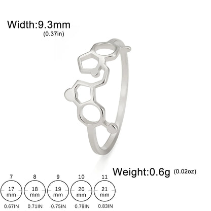 Attractive, Stainless Steel Chemical Molecule Ring, by Skyrim