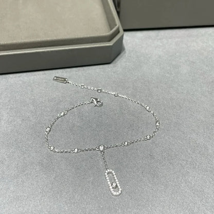 .925 silver, single diamond ankle bracelet; Fashion classic jewelry;  European and American style sexy jewelry gift