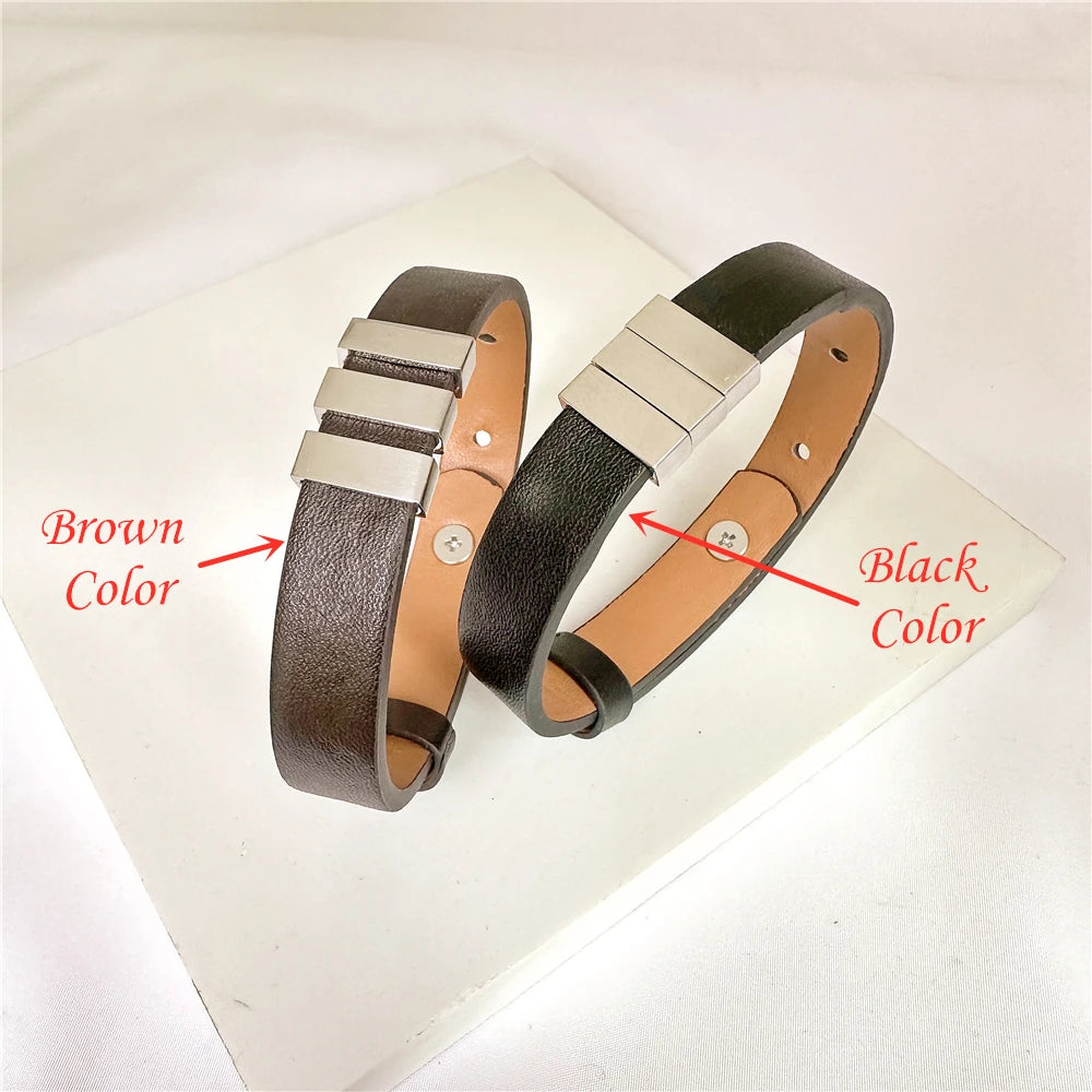 Custom, Leather Bracelet For Dad, Fathers, Husbands, etc.