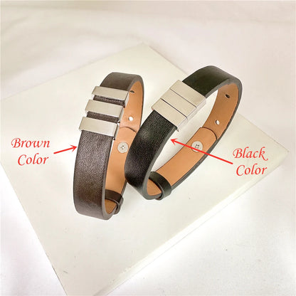 Custom, Leather Bracelet For Dad, Fathers, Husbands, etc.