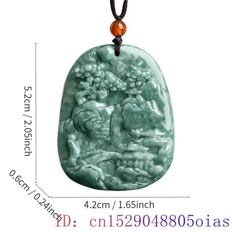 Green Burmese, Jade Amulet   Necklace… Fine Jewelry Carved Gemstone, By MC