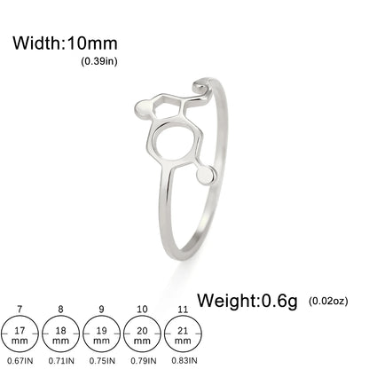 Attractive, Stainless Steel Chemical Molecule Ring, by Skyrim