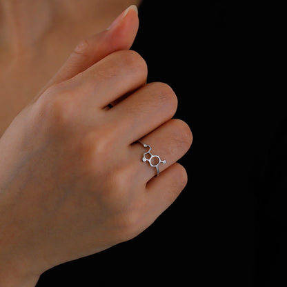 Attractive, Stainless Steel Chemical Molecule Ring, by Skyrim