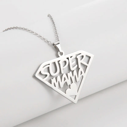 Cazador'S, "Super Papa/Mama", Stainless Steel Pendant Necklace for Men & Woman