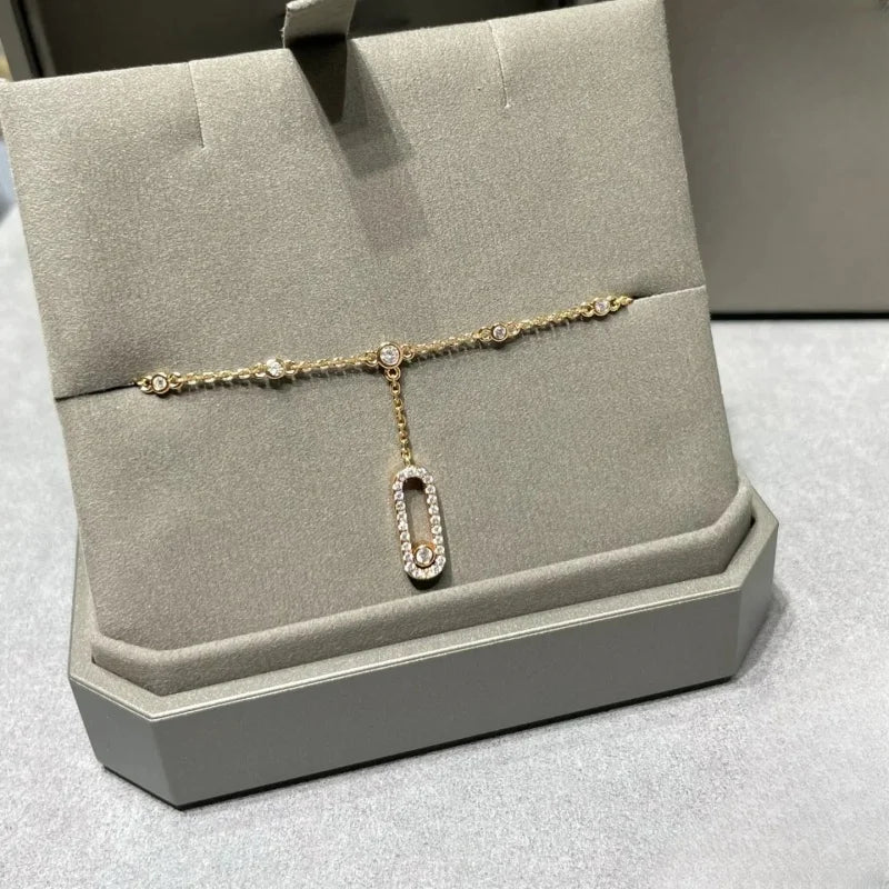 .925 silver, single diamond ankle bracelet; Fashion classic jewelry;  European and American style sexy jewelry gift