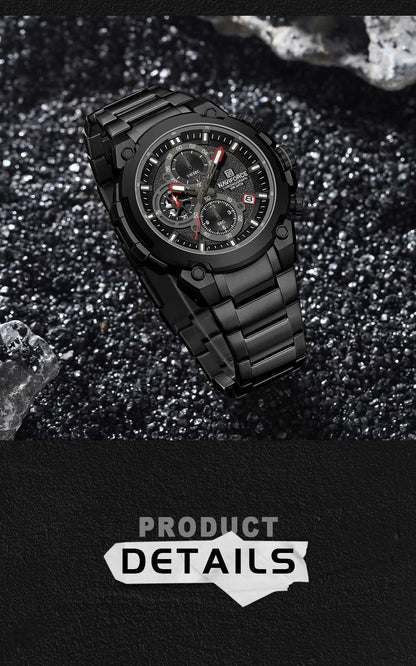 Fashion, Sports, Chronograph, Waterproof, Calendar Display, Military Quartz Male Watch, By NAVIFORCE