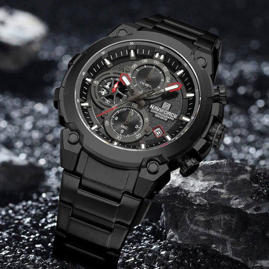 Fashion, Sports, Chronograph, Waterproof, Calendar Display, Military Quartz Male Watch, By NAVIFORCE