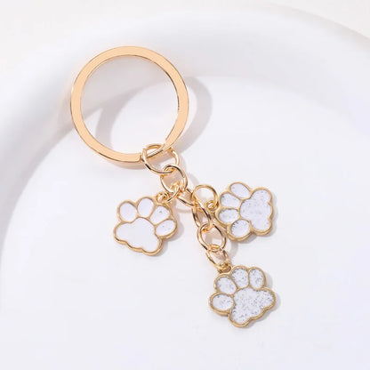 Cute, Enamel Dog Paw Footprints Keychain, Great Gift For Dog Lovers