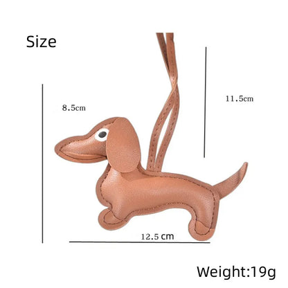 Dachshund Dog Leather Keychain
