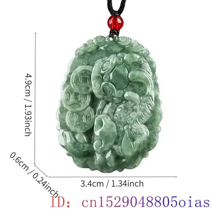 Green Burmese, Jade Amulet   Necklace… Fine Jewelry Carved Gemstone, By MC