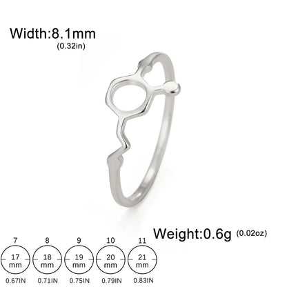 Attractive, Stainless Steel Chemical Molecule Ring, by Skyrim