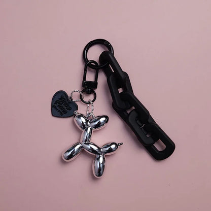 Cute, Cartoon Black Balloon Dog Keychain for Girls