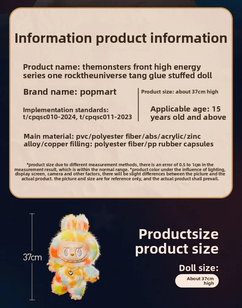 Authentic, Pop Mart Labubu THE MONSTERS High-energy Vinyl Plush Toy The Perfect Big Kid Gift