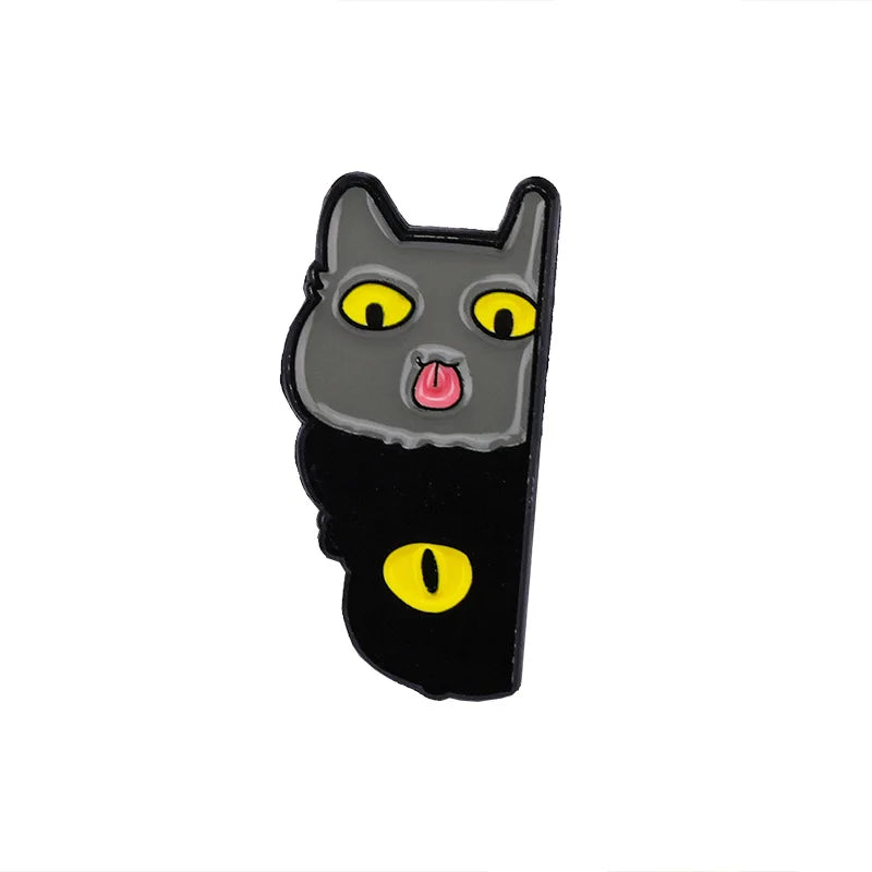 Cute Tiny Black Cat Enamel Pin Brooch