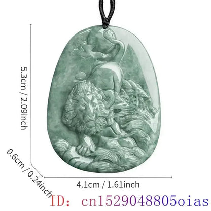 Green Burmese, Jade Amulet   Necklace… Fine Jewelry Carved Gemstone, By MC