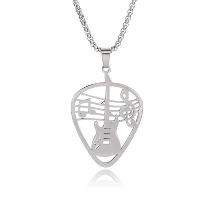 Stainless Steel, Electric Guitar Pick Necklace for Men and Women…Jewelry For Music Lovers