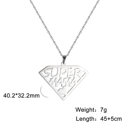 Cazador'S, "Super Papa/Mama", Stainless Steel Pendant Necklace for Men & Woman