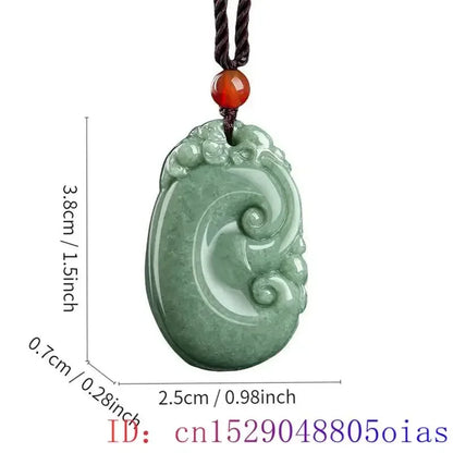 Green Burmese, Jade Amulet   Necklace… Fine Jewelry Carved Gemstone, By MC