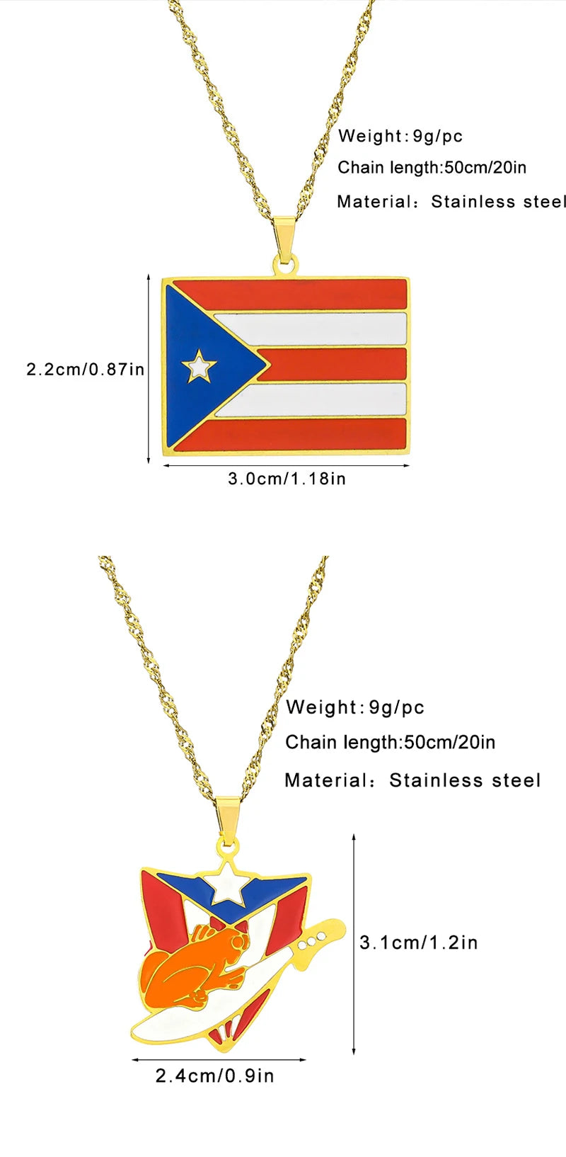 Wear Puerto to celebrate The Big Game 2026 and Bad Bunny in style — show your Puerto Rican pride with this beautiful flag necklace. Lightweight, durable, and polished for that beautiful shine, it’s the perfect game day souvenir, by SONYA