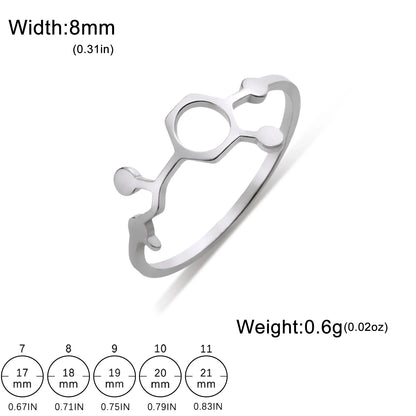 Attractive, Stainless Steel Chemical Molecule Ring, by Skyrim