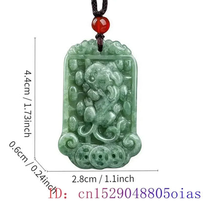 Green Burmese, Jade Amulet   Necklace… Fine Jewelry Carved Gemstone, By MC