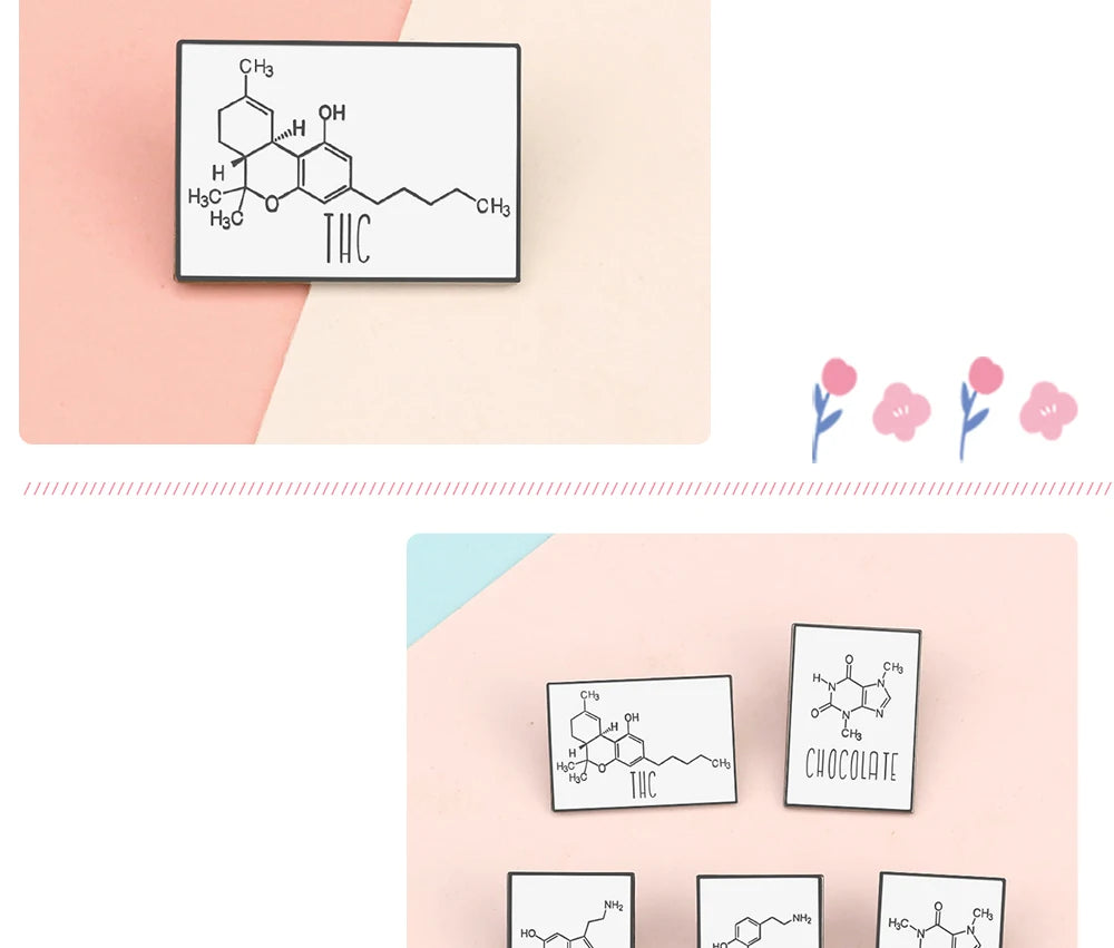 Molecular Chemical Formula Enamel Pin, By Reliatonny, Great Gift For Chemistry Students