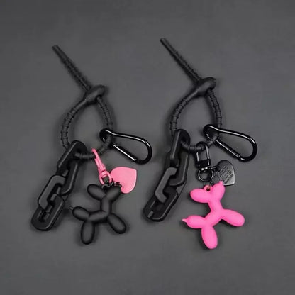 Cute, Cartoon Black Balloon Dog Keychain for Girls