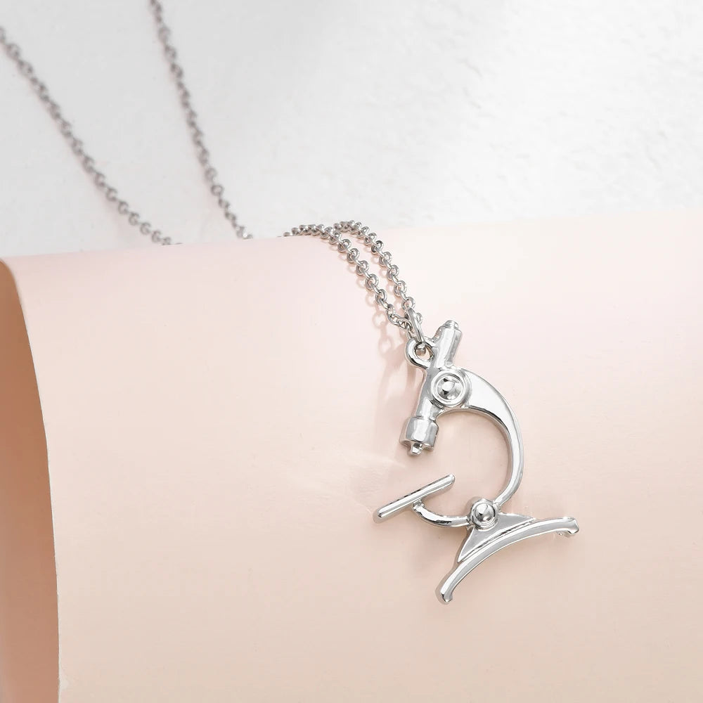 Classic Lab Microscope Pendant Necklace