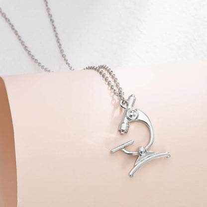Classic Lab Microscope Pendant Necklace