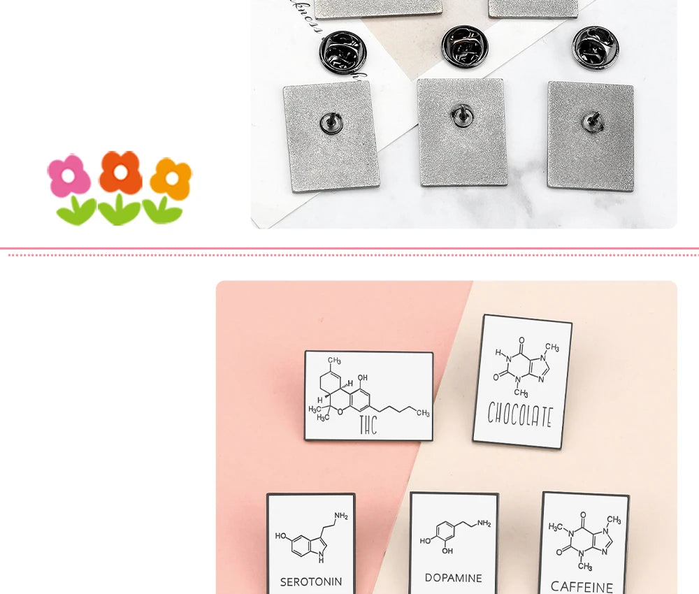 Molecular Chemical Formula Enamel Pin, By Reliatonny, Great Gift For Chemistry Students