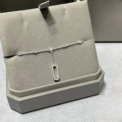 .925 silver, single diamond ankle bracelet; Fashion classic jewelry;  European and American style sexy jewelry gift