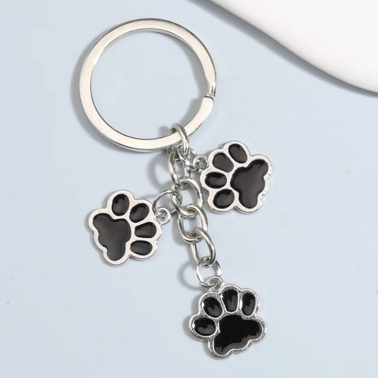 Cute, Enamel Dog Paw Footprints Keychain, Great Gift For Dog Lovers