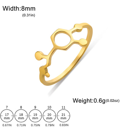 Attractive, Stainless Steel Chemical Molecule Ring, by Skyrim