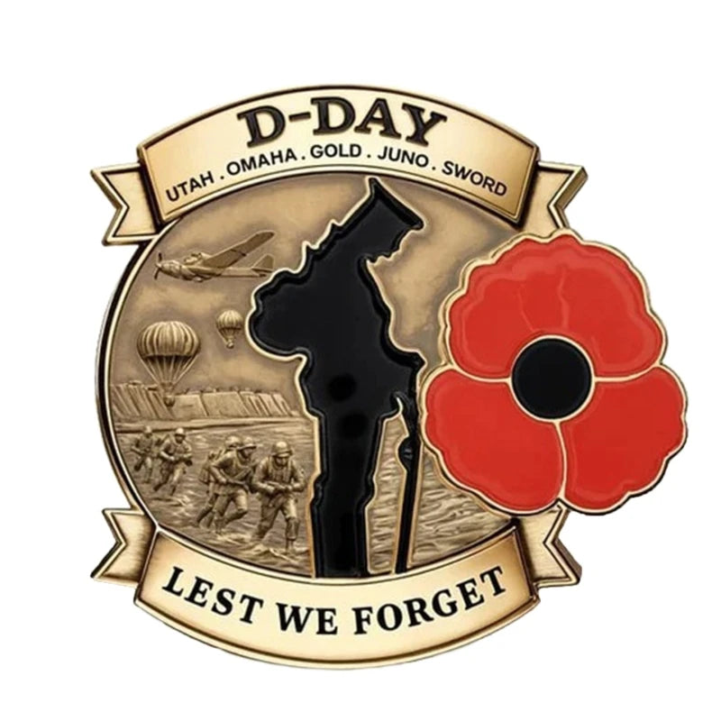 80th Anniversary Brooch  Tributes WWII Normandy Veterans