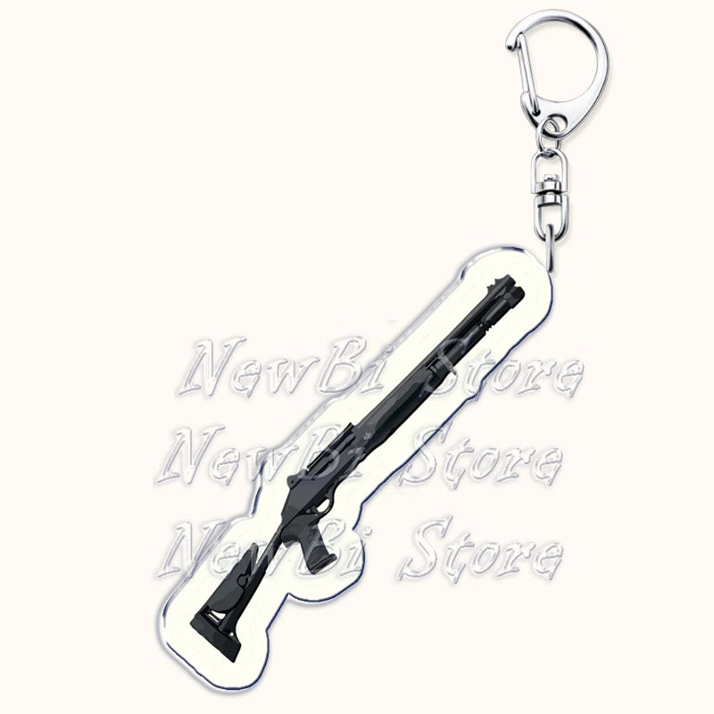 Creative Military Weapon Keychains, P90 AWM Sniper Rifle, MP7, M249,S686,M24m, Gun Keyrings...Great Gamer Gifts