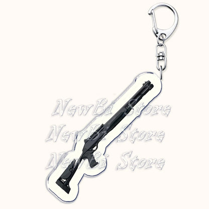 Creative Military Weapon Keychains, P90 AWM Sniper Rifle, MP7, M249,S686,M24m, Gun Keyrings...Great Gamer Gifts