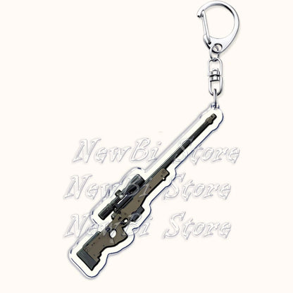 Creative Military Weapon Keychains, P90 AWM Sniper Rifle, MP7, M249,S686,M24m, Gun Keyrings...Great Gamer Gifts