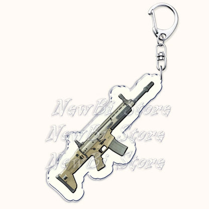 Creative Military Weapon Keychains, P90 AWM Sniper Rifle, MP7, M249,S686,M24m, Gun Keyrings...Great Gamer Gifts